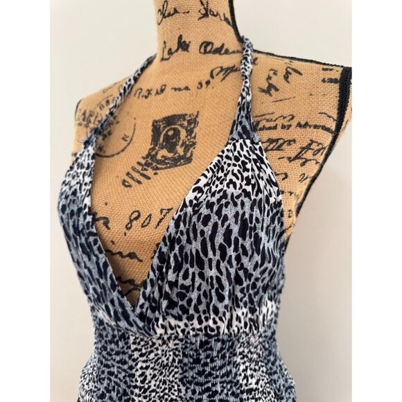 Leopard Print Low Cut Dress Size Med/Large - Picture 3 of 7